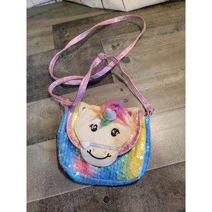 Rainbow Sequin unicorn youth purse accessory‎